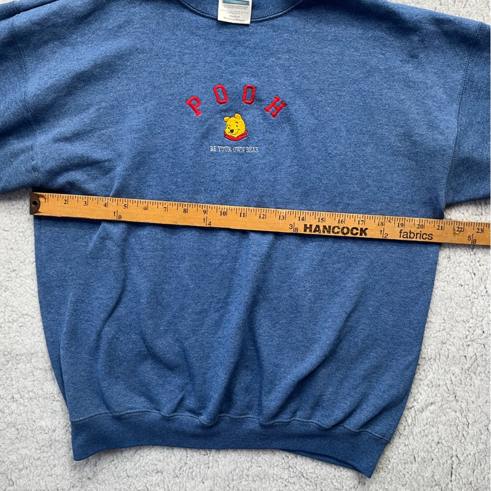 Vintage Tultex Disney Winnie the Pooh Blue Crew Neck Sweatshirt Size M - Picture 4 of 10